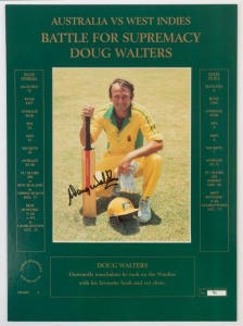 DOUG WALTERS: signed colour photograph of Walters (24x19cm), window mounted on board inscribed with his career achievements, limited edition numbered #311 of 1000 produced, with CofA. overall 43x32cm.