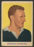 SCANLENS 1963 (FIRST SERIES): Card #18 Arthur Summons, Western Suburbs Magpies [1/18]; Good condition.