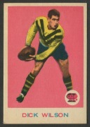 SCANLENS 1964 (SECOND SERIES): Card #2 Dick Wilson, Balmain Tigers [1/33]; G/VG condition.