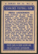 SCANLENS 1964 (SECOND SERIES): Card #6 Fred Anderson, Canterbury Bulldogs [1/33]; corner crease; Good condition overall. - 2