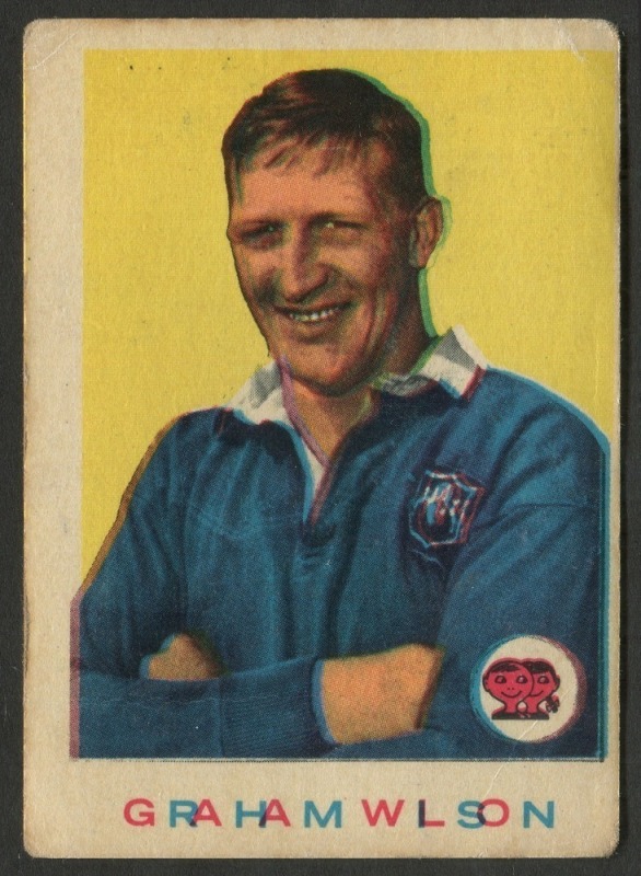 SCANLENS 1964 (SECOND SERIES): Card #10 Graham Wilson, Newtown Jets [1/33]; Good condition.