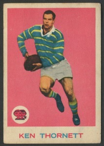 SCANLENS 1964 (SECOND SERIES): Card #11 Ken Thornett, Parramatta Eels [1/33]; Good condition.