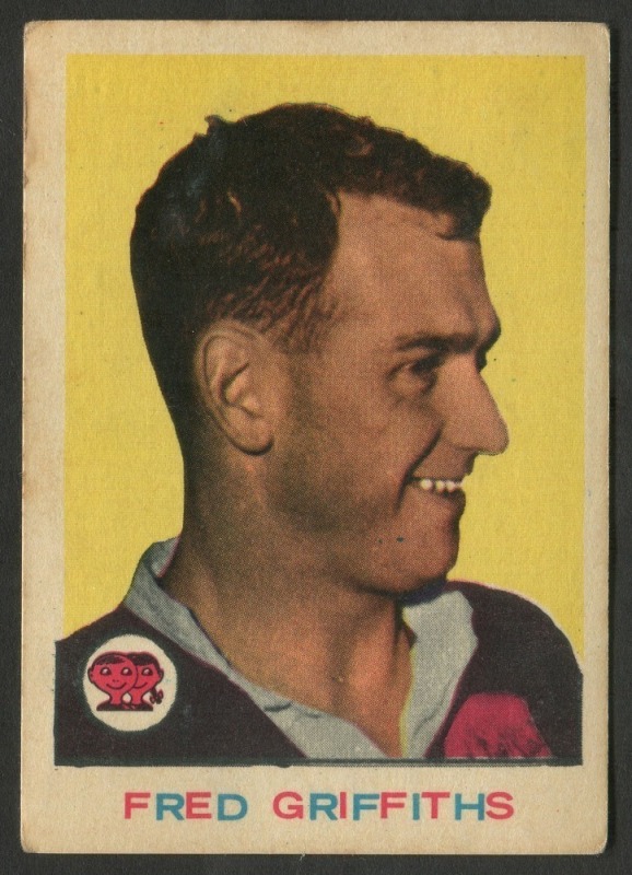 SCANLENS 1964 (SECOND SERIES): Card #13 Fred Griffiths, North Sydney Bears [1/33]; Good condition.