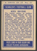 SCANLENS 1964 (SECOND SERIES): Card #23 Ken Irvine, North Sydney Bears [1/33]; G/VG. - 2