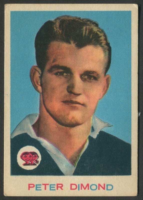 SCANLENS 1964 (SECOND SERIES): Card #26 Peter Dimond, Western Suburbs Magpies [1/33]; G/VG.