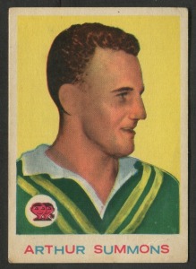 SCANLENS 1964 (SECOND SERIES): Card #27 Arthur Summons, Western Suburbs Magpies [1/33]; VG.