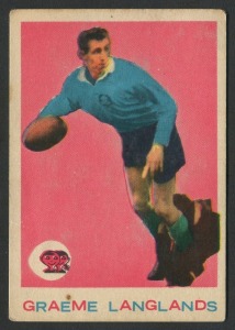 SCANLENS 1964 (SECOND SERIES): Card #32 Graeme Langlands, St. George Dragons [1/33]; Good condition.