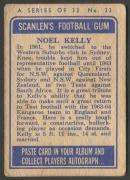 SCANLENS 1964 (SECOND SERIES): Card #33 Noel Kelly, Western Suburbs Magpies [1/33]; creasing, aging on reverse; Fair/Good condition. - 2