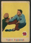 SCANLENS 1964 (SECOND SERIES): Card #5 Tony Paskins, Manly Sea Eagles  [1/33]; corner crease, light soiling; Fair/Good condition overall.