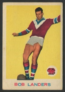 SCANLENS 1964 (SECOND SERIES): Card #17 Bob Landers, Eastern Suburbs Roosters [1/33]; G/VG.