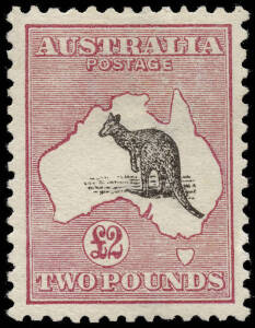 &pound;2 Black & Rose, superbly centred with full perforations and very lightly mounted Mint. Hard to imagine that a finer MLH example exists; this one additionally with the variety at R45 "Break in west coast of Gulf of Carpentaria". BW:55(D)v - $17,500.