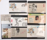 AUSTRALIA: 1980s envelopes including 1984 Centenary Test illustrated covers signed by mostly Australian cricketers including Don Bradman&nbsp;(2), Bill O'Reilly&nbsp;(2),&nbsp; Ashley Mallett&nbsp;(2), David Gilbert (3), Craig McDermott, Greg Matthews (2) & Greg Ritchie; als - 2