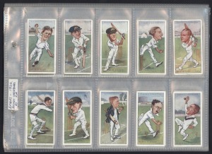 PLAYERS CIGARETTE CARDS COMPLETE SETS: comprising 1926 "Cricketers, Caricatures by RIP" [50] & 1934 "Cricketers 1934" [50]. Mainly G/VG. (100)