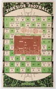 1956 'ARGUS FIRESIDE FOOTBALL': playing&nbsp;board & scoreboard, 'footies' (4, three uncut) and spinners (3, two uncut) plus a&nbsp;'Fireside Football' printed despatch envelope; mostly very good condition. Scarce. - 2