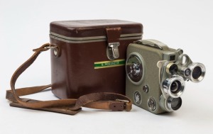 GRAHAM MCKENZIE COLLECTION - 1961 ASHES TOUR OF ENGLAND: McKenzie's personal Eumig movie camera, purchased by McKenzie in Aden whilst in transit to England aboard the SS Himalaya, in the original leather case; good condition.