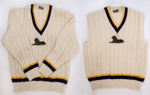 GRAHAM MCKENZIE COLLECTION - TRANSVAAL - 1979 'DATSUN SHIELD' 60-OVER COMPETITION: Graham McKenzie's long-sleeve and short-sleeve jumpers that he wore during the series, both with Provinces's lion logo on the front; good condition (2)