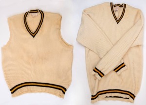 GRAHAM MCKENZIE COLLECTION - 1960 WESTERN AUSTRALIAN CRICKET ASSOCIATION: Graham McKenzie's named long-sleeve and short-sleeve jumpers; some signs or wear, fair/good condition overall; early 1960s. (2)
