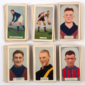 1933-34 HOADLEYS 'VICTORIAN FOOTBALLERS':  Series 1 (numbered 1 to 50) complete [50] also Series 2 (numbered 51 to 100), [49/50, ex no.80], plus 1934 'Action Studies' Series [35/100; some poor, (particularly the latter series), generally Fair to Good. (13