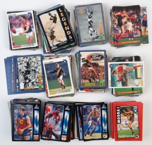 1990s TRADING CARDS ACCUMULATION: with several series represented including ALFPA '94 Sensations' and 'Legends', 1994 Select series, Coca-Cola 'Team Classics', Herald Sun 'Cazaly Classics' etc, also noted Paul Roos & Mick McGuane signed cards; duplication throughout; generally G/VG. (600 approx)