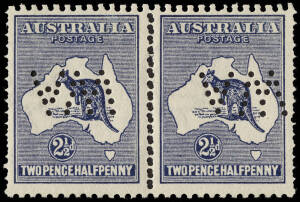 2&frac12;d Indigo, horizontal pair with&nbsp;Double Perforations at Sides [BW:10b], additionally perforated&nbsp;'WA' Inverted, superb MUH.