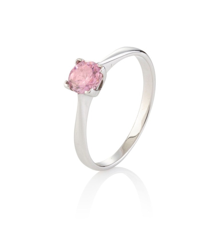 GEORG JENSEN 18ct white gold ring set with a brilliant cut pink sapphire, ​​​​​​