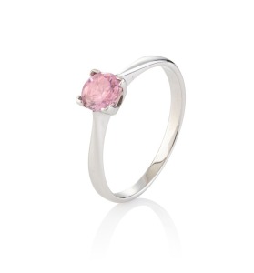 GEORG JENSEN 18ct white gold ring set with a brilliant cut pink sapphire, 