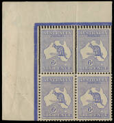 6d Ultramarine, upper left corner block of 4, the upper units showing Double Perforations horizontally and vertically. With Ceremuga Certificate [2012] "Mint with original gum, upper 2 lightly hinged, lower 2 never hinged, irregularly aged gum & diagonal