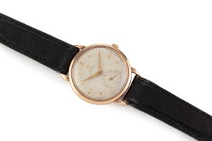 OMEGA automatic wristwatch in rose gold case with Arabic 12 and baton quarters plus subsidiary dial, 3.5cm wide including crown