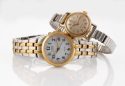 OMEGA "DE VILLE" automatic lady's wristwatch with baton numerals, together with a CITIZEN "ECO-DRIVE" quartz lady's watch with booklet and extra links, (2 items), the Omega 2cm wide including the crown