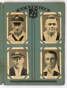 AMALGAMATED PRESS LTD: 1932 "Australian & English Cricket Stars" complete set [32] loosely inserted into special "'Triumph' and 'Champion' Test Match Souvenir Album" showing&nbsp;details of the forthcoming season, including the Ashes ('Bodyline')&nbsp;series; album - 2