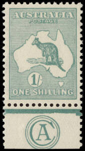 1/- Bright Blue-Green (Plate 1) CA Monogram single; MUH and magnificent in every respect. &nbsp;BW:31za - $9000 (but not priced unmounted).&nbsp;