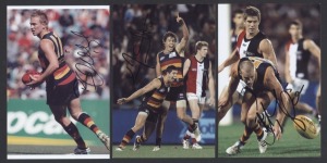 ADELAIDE - SIGNED PLAYER PHOTOS: selection including Andrew Mcleod; Mark Ricciuto & Scott Thompson, various sizes, largest Andrew Mcleod (20x30cm), generally very good condition. (10)