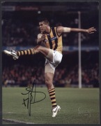 HAWTHORN - SIGNED PLAYER PHOTOS: selection including Dermot Brereton, Sam Mitchell, Luke Hodge, Shane Crawford & Buddy Franklin; various sizes, largest 20x30cm, generally very good condition. (7) - 2