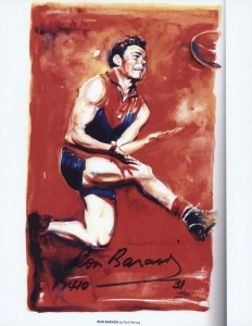 MELBOURNE - SIGNED PLAYER PHOTOS: selection including Ron Barassi, Jack Watts, Tom Scully, Russell Robertson & Liam Jurrah; various sizes, largest 20x30cm, generally very good condition. (12)