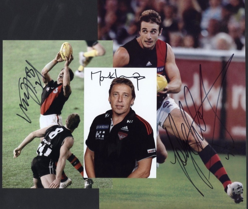 ESSENDON - SIGNED PLAYER PHOTOS: selection including Adam Ramanauskas, Kevin Sheedy, Mark Thompson, Jobe Watson & James Hird; various sizes, largest 20x30cm, generally very good condition. (11)