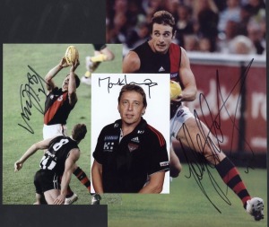 ESSENDON - SIGNED PLAYER PHOTOS: selection including Adam Ramanauskas, Kevin Sheedy, Mark Thompson, Jobe Watson & James Hird; various sizes, largest 20x30cm, generally very good condition. (11)