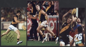 RICHMOND - SIGNED PLAYER PHOTOS: selection including Wayne Campbell, Jack Riewoldt, Jake King, Dustin Martin,  various sizes, largest 20x30cm, generally very good condition. (10)