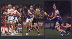 WESTERN BULLDOGS - SIGNED PLAYER PHOTOS: selection including Jason Akermanis, Robert Murphy, Barry Hall & Scott West; various sizes, largest 20x30cm, generally very good condition. (10)