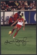SIGNED PLAYER PHOTOS: for WEST COAST EAGLES (7, all 16x10cm) including Matthew Priddis &&nbsp;Nic Naitanui: SYDNEY SWANS (5)&nbsp; including Adam Goodes&nbsp;(20x30cm), Paul Roos&nbsp;& Michael O'Loughlin; PORT ADELAIDE (2) including Gavin Wanganeen,;&nbsp;various sizes, up to 20 - 2