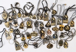 COLLINGWOOD - MEMBERSHIP/SOCIAL CLUB BADGES: almost complete run of 1974-2018 membership badges, comprising 1974 to 1976, 1978 to 2002, then social club badges for 2003 to 2016 & 2018; most with lanyards. (43)