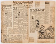 1953 SEASON VFL DIARY/SCRAPBOOK: with newspaper cuttings pasted in for each round of the home & away season including coverage of the 'Lightening Premiership' Final held on 2nd June; plus newspaper cut-outs of the 12 VFL teams (in colour), plus others sho