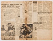 1953 SEASON VFL DIARY/SCRAPBOOK: with newspaper cuttings pasted in for each round of the home & away season including coverage of the 'Lightening Premiership' Final held on 2nd June; plus newspaper cut-outs of the 12 VFL teams (in colour), plus others sho - 3