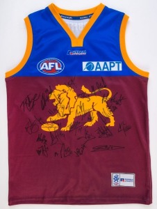 BRISBANE: 2009 Russell Athletic Brisbane football guernsey with numerous signatures including Jonathan Brown, Daniel Rich, Troy Selwood, Daniel Merrrett & Simon Black.