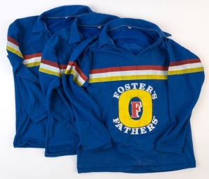 RUGBY GUERNSEYS: 'Foster's Fathers' Club' guernseys (3) with lettered 'O', 'S' or 'T' on reverse. (3)