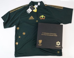 GRAHAM MCKENZIE COLLECTION - 1971 ONE DAY INTERNATIONAL CRICKET: Cricket Australia/Australian Cricketers' Association shirt issued to commemorate the First One Day International cricket match held at the MCG between England and Australia on 5th January 1971, Graham McKenzie bowling the first ball of the match to Geoff Boycott. The size XXL shirt is named 'McKenzie' and numbered '5' on reverse.