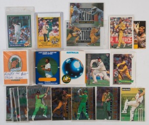 TRADING CARDS: with Scanlens/Stimorol 1989/90 Cricket Series complete set [84], Futera 1995 Australian Rugby/Wallabies complete set [110], plus a few other 1990s cricket cards. (200+)