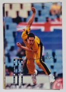 SIGNED AUSTRALIAN CRICKETER COLOUR PRINTS: action images from Test Matches or One Day Internationals comprising Adam Gilchrist, Brad Haddin, Doug Bollinger, Marcus North, Matthew Hayden, Merv Hughes, Mitchell Johnson, Peter Siddle, Ricky Ponting, Shane Wa - 3