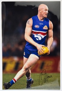 WESTERN BULLDOGS - PLAYER SIGNED COLOUR PRINTS: action images (46x31) of Adam Cooney, Barry Hall, Daniel Cross, Ryan Griffin and Shaun Higgins. (5 items)