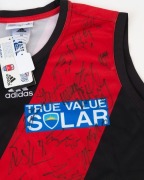 ESSENDON: Adidas guernsey (size M) with numerous signatures from the 2014 squad including Mark Thompson (coach), Jobe Watson (Capt.), Brendon Goddard, Paul Chapman, Michael Hurley and Dyson Heppell. - 4