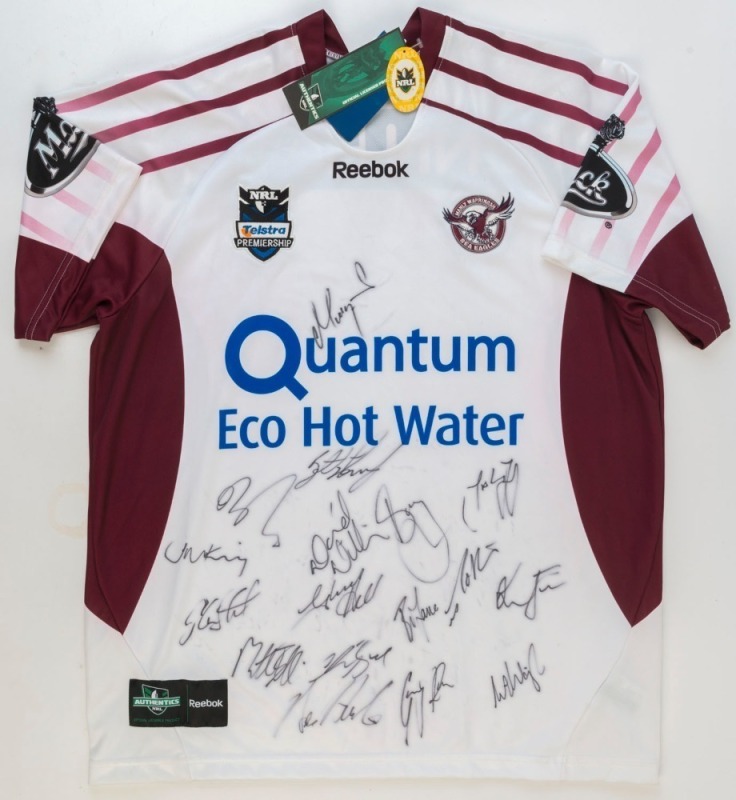 MANLEY SEA EAGLES: 2006 guernsey with approximately 16 signatures including Steve Matai, Ben Kennedy & Anthony Watmough